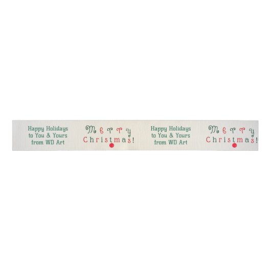 Merry Christmas and Ornament with Ombre Background Ripsband (Vorderseite)