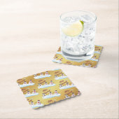 Merry Christmas and snowmen on faux gold Untersetzer (Vor Ort)