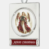 Merry Christmas – Angel Banner-Ornament Silber (Links)