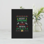 Merry Christmas Animal Filthy Ya Shirt Funny Xmas Einladung (Stehend Vorderseite)