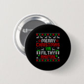 Merry Christmas Animal Filthy Ya Xmas Family Pajam Button (Vorne & Hinten)