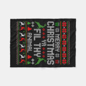 Merry Christmas Animal Filthy Ya Xmas Pajama Chris Fleecedecke (Vorderseite (Horizontal))
