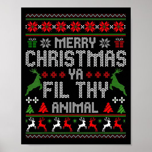 Merry Christmas Animal Filthy Ya Xmas Pajama Chris Poster (Vorne)