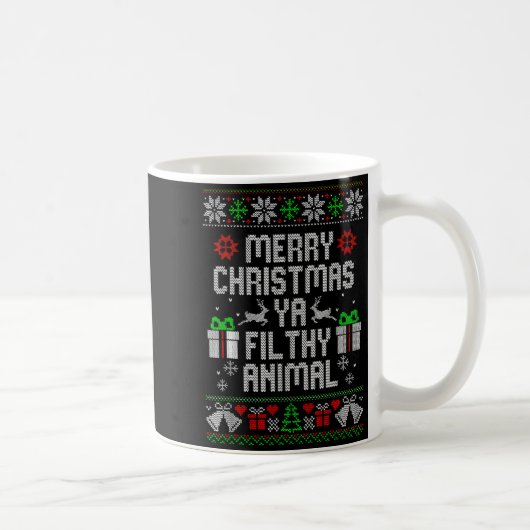 Merry Christmas Animal Filthy Ya Xmas Pajama Kaffeetasse (Rechts)