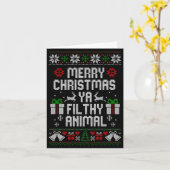 Merry Christmas Animal Filthy Ya Xmas Pajama Long Karte (Gelbe Blume)