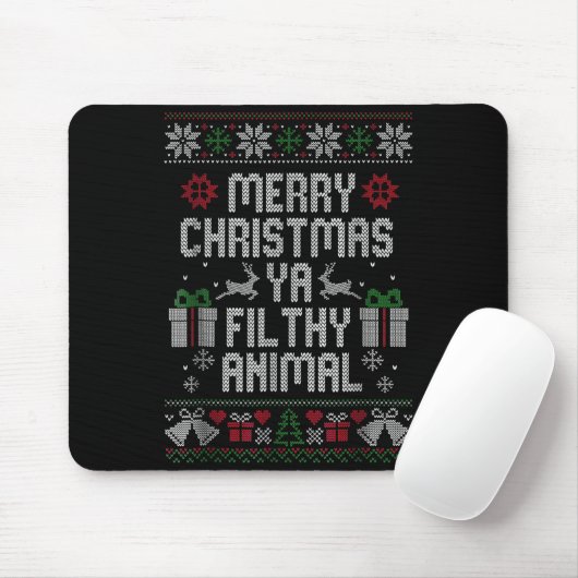 Merry Christmas Animal Filthy Ya Xmas Pajama Mousepad (Mit Mouse)