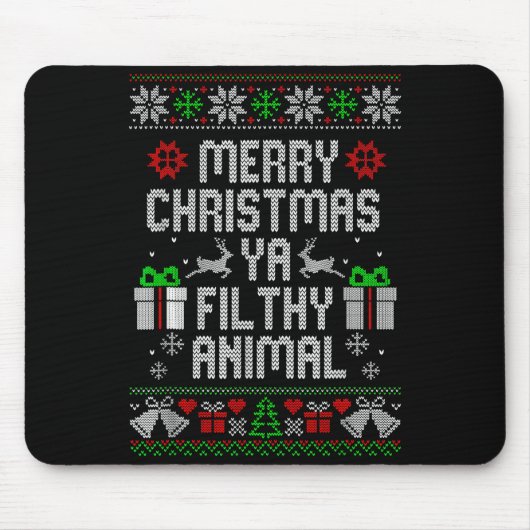 Merry Christmas Animal Filthy Ya Xmas Pajama  Mousepad (Vorne)