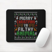 Merry Christmas Animal Filthy Ya Xmas Pajama Shirt Mousepad (Mit Mouse)