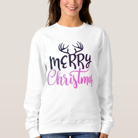 Merry Christmas Antler Sweatshirt for Women (Vorderseite)