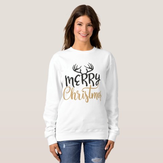 Merry Christmas Antler Sweatshirt for Women (Vorne ganz)