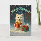 Merry Christmas - Arctic Fox Gift Karte (Vorderseite)