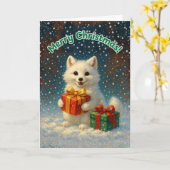 Merry Christmas - Arctic Fox Gift Karte (Gelbe Blume)