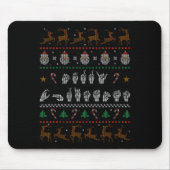 Merry Christmas Asl Sign Language Deaf Pride Sped Mousepad (Vorne)