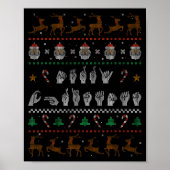 Merry Christmas Asl Sign Language Deaf Pride Sped Poster (Vorne)