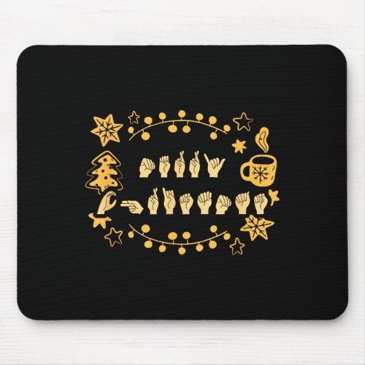 Merry Christmas Asl Sign Language Deaf Sped Women Mousepad (Vorne)