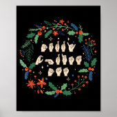 Merry Christmas Asl Sign Language Deaf Sped Women Poster (Vorne)