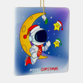 Merry Christmas Astronaut and the Moon Keramikornament (Rechts)
