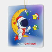 Merry Christmas Astronaut and the Moon Keramikornament (Links)
