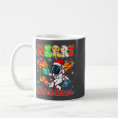 Merry Christmas Astronaut Santa Hat Snowflakes Tre Kaffeetasse (Links)