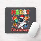 Merry Christmas Astronaut Santa Hat Snowflakes Tre Mousepad (Mit Mouse)