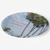 MERRY CHRISTMAS AUS KALIFORNIEN PAPPTELLER (Schrägansicht)