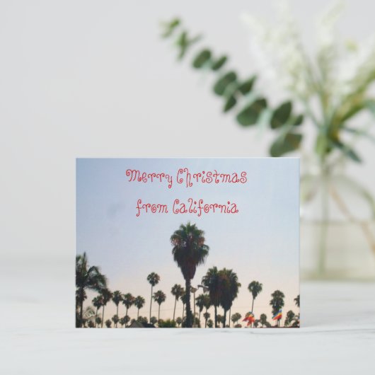 MERRY CHRISTMAS AUS KALIFORNIEN Postkarte (Stehend Vorderseite)