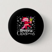 Merry Christmas Axolotl Funny Christmas Snowflakes Button (Vorderseite)