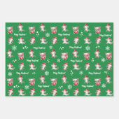 Merry Christmas Axolotl Santa Wrapping Paper Sheet Geschenkpapier Set (Vorderseite 2)