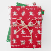 Merry Christmas Axolotl Santa Wrapping Paper Sheet Geschenkpapier Set (Beispiel)