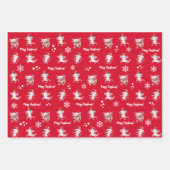 Merry Christmas Axolotl Santa Wrapping Paper Sheet Geschenkpapier Set (Vorderseite)