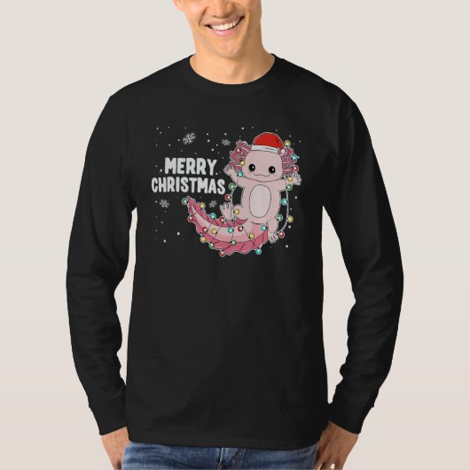 Merry Christmas Axolotl Xmas Lights Salamander  1 T-Shirt (Vorderseite)
