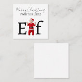 Merry Christmas Baby Elf Holiday Greeting Card Quadratische Visitenkarte (Vorne/Hinten)