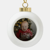 Merry Christmas Baby Photo Keramik Kugel-Ornament (Vorderseite)