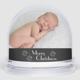 Merry Christmas Baby with ornaments Double Photo Schneekugeln