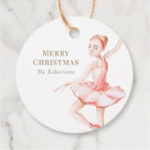 Merry Christmas Ballerina Gift Tag Geschenkanhänger (Vorderseite)