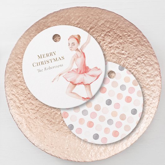 Merry Christmas Ballerina Gift Tag Geschenkanhänger