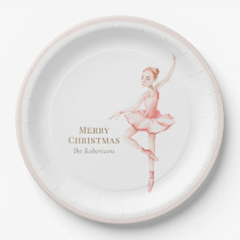 Merry Christmas Ballerina Paper Plate Pappteller