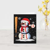 Merry Christmas Baseball Snowman Holiday Srts Xmas Karte (Gelbe Blume)