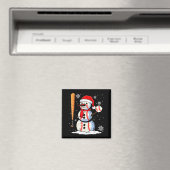 Merry Christmas Baseball Snowman Holiday Srts Xmas Magnet (In Situ (Geschirrspüler))