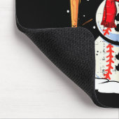 Merry Christmas Baseball Snowman Holiday Srts Xmas Mousepad (Ecke)