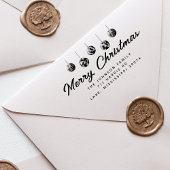 Merry Christmas Bauble Name Address Permastempel