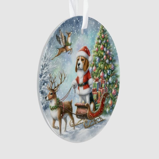 MERRY CHRISTMAS BEAGLE ORNAMENT (Vorderseite)