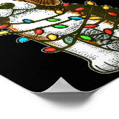 Merry Christmas Beagle Santa Christmas Lights Dog  Poster (Ecke)