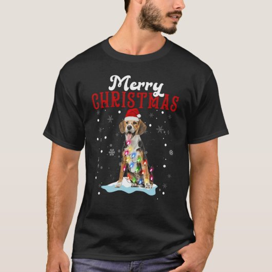 Merry Christmas Beagle Tree Lights Beagle Christma T-Shirt (Vorderseite)