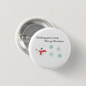 Merry Christmas Bear Button (Vorne & Hinten)