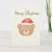Merry Christmas Bear card Karte (Vorderseite)