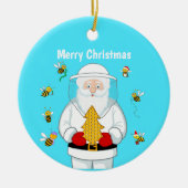 Merry Christmas Beekeeper Apiary Santa with Bees Keramik Ornament (Vorne)
