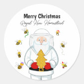 Merry Christmas Beekeeper Apiary Santa with Bees Runder Aufkleber (Vorderseite)