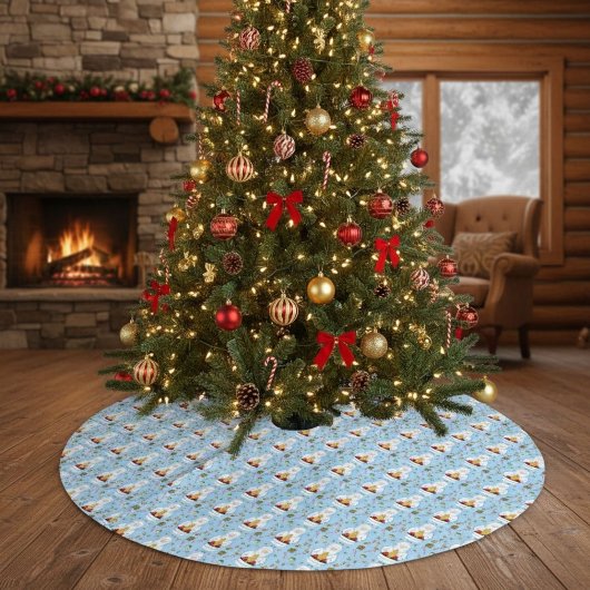 Merry Christmas Beekeeper Pattern Polyester Weihnachtsbaumdecke