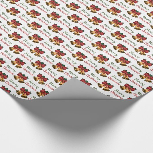 Merry Christmas Bells Geschenkpapier (Ecke)